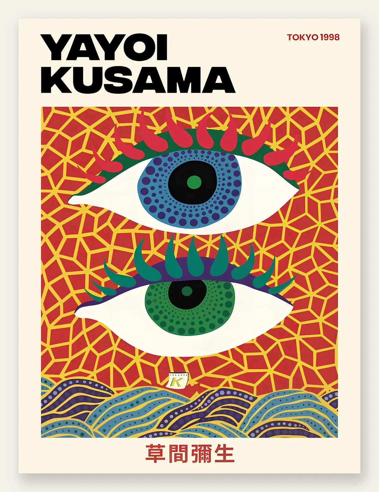 Affiche yeux a pois de Kusama art japonais