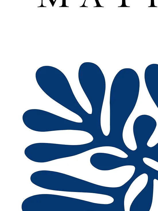 Gros plan sur corail bleu symetrique des papiers decoupes Matisse