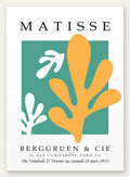 Corail Jaune sur Vert en papiers decoupes Matisse sur fond colore