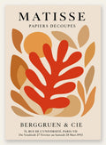 Corail Rouge Tons Automne en papiers decoupes Matisse sur fond colore