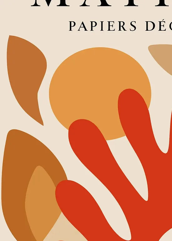 Gros plan sur corail rouge tons automne des papiers decoupes Matisse