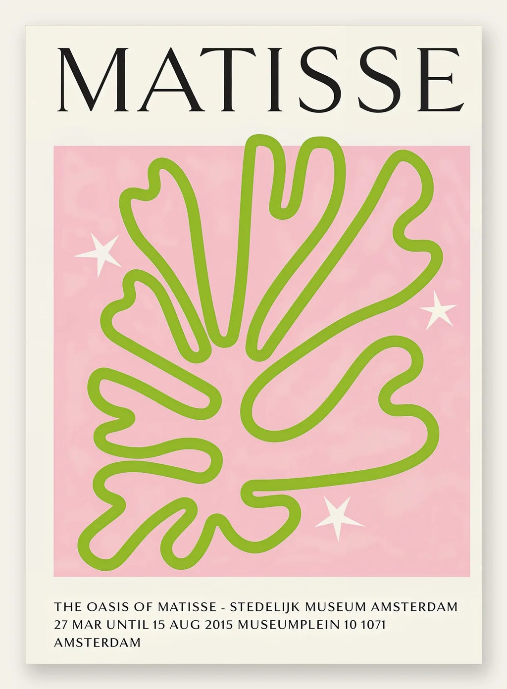 Corail Vert Oasis en papiers decoupes Matisse sur fond colore