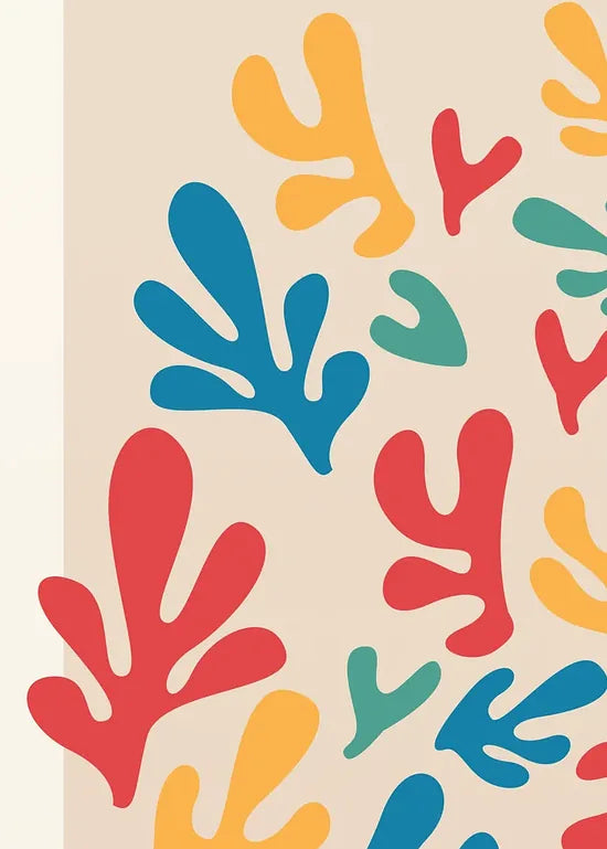 Gros plan sur corails multicolores des papiers decoupes Matisse