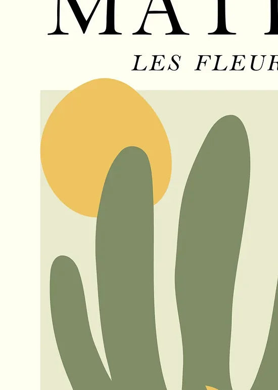 Gros plan sur les fleurs du soleil des papiers decoupes Matisse