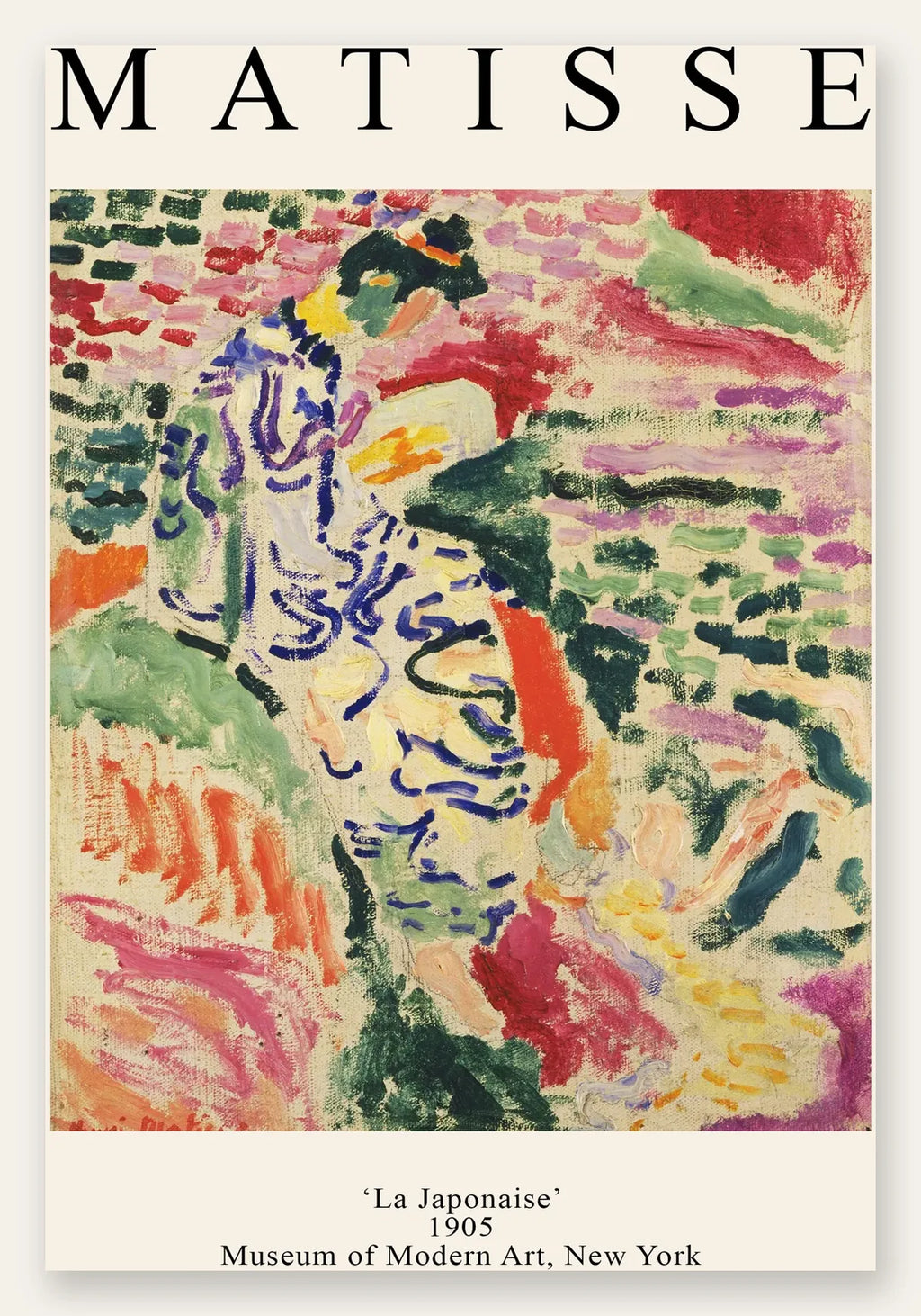 Matisse La Japonaise 1905, figure fauve aux touches rose vert et violet