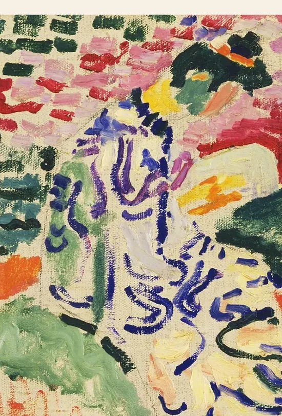 Gros plan sur les touches mosaiques de la figure fauve Matisse La Japonaise