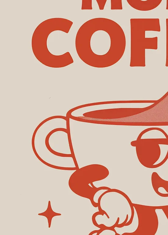 Gros plan sur la mascotte tasse de cafe souriante et son pouce leve