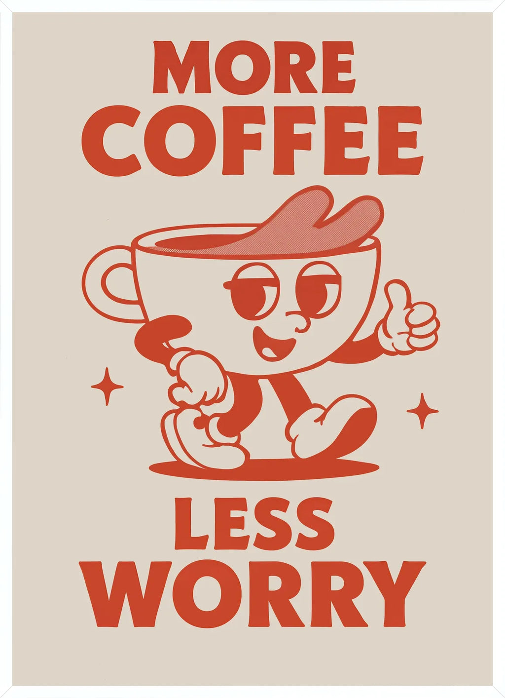 Cadre blanc epure presentant l'affiche cuisine cafe More Coffee