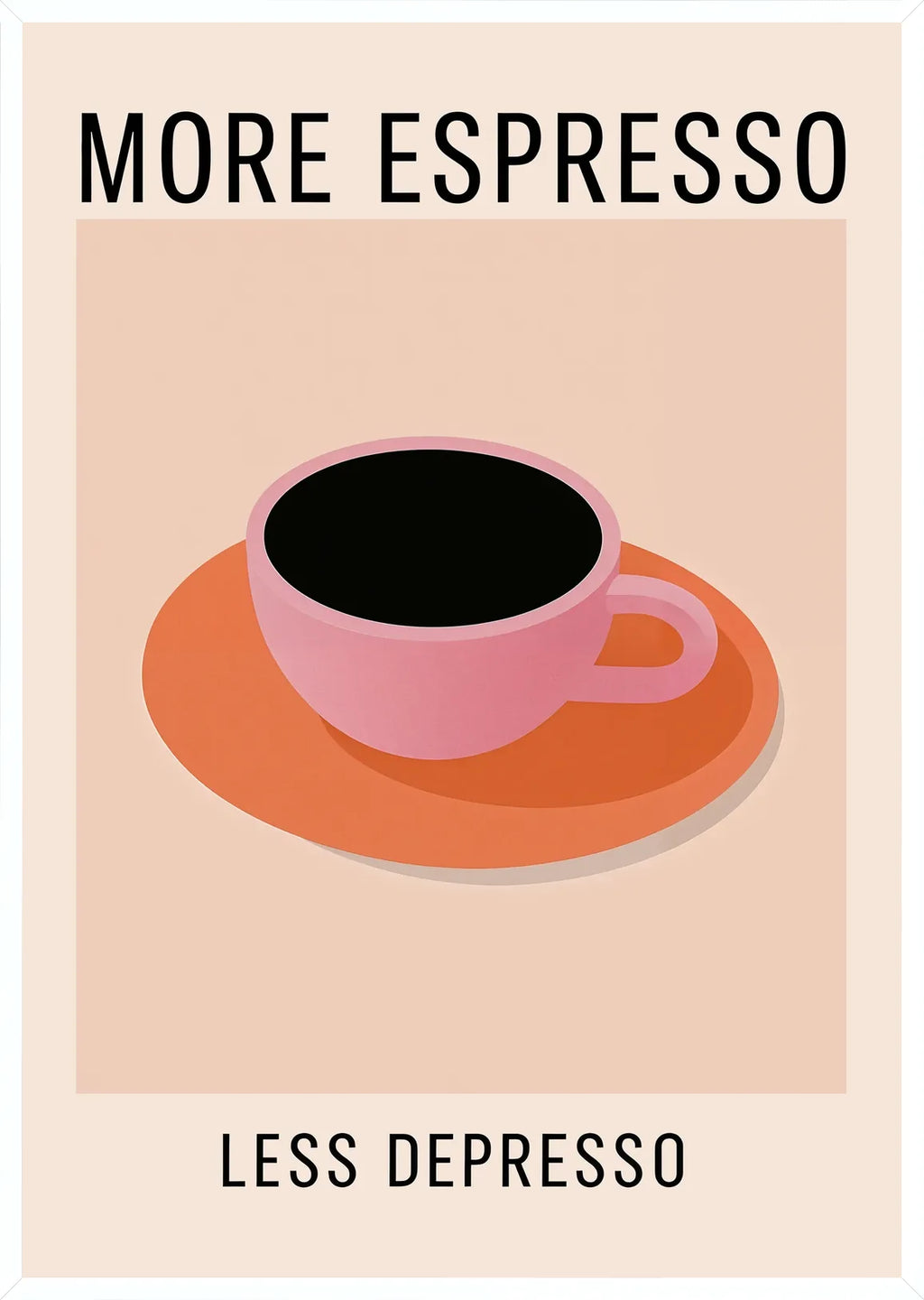 Cadre blanc epure presentant l'affiche cuisine espresso More Espresso