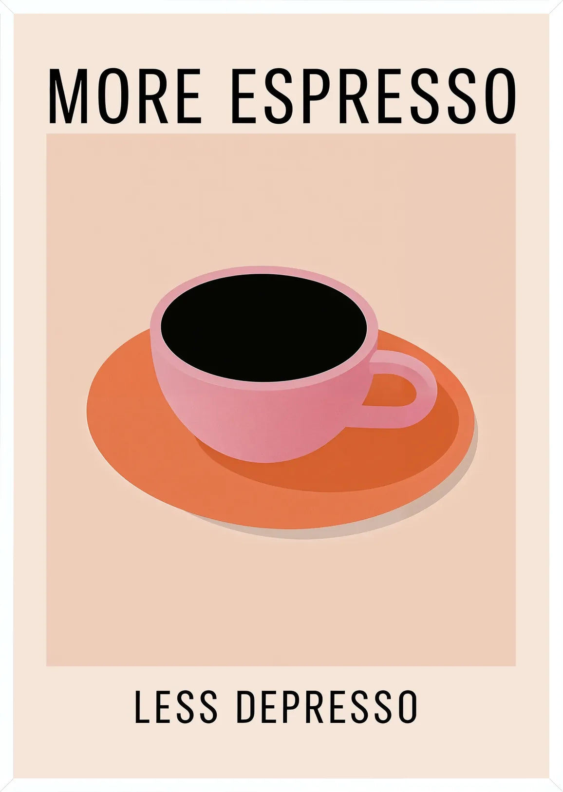 Cadre blanc epure presentant l'affiche cuisine espresso More Espresso