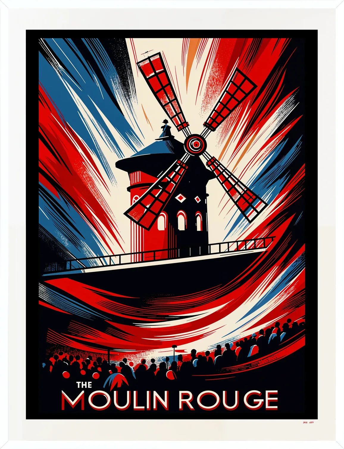 Cadre blanc epure presentant l'affiche Moulin Rouge Art Deco