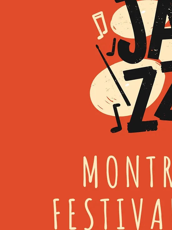 Gros plan sur le lettrage JAZZ et les notes de musique