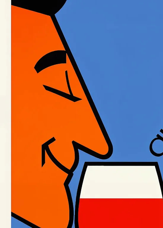 Gros plan sur l'homme et le verre de vin rouge
