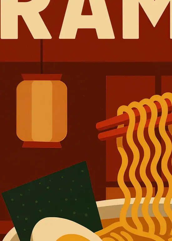 Gros plan sur les nouilles ondulees de ramen soulevees a la baguette