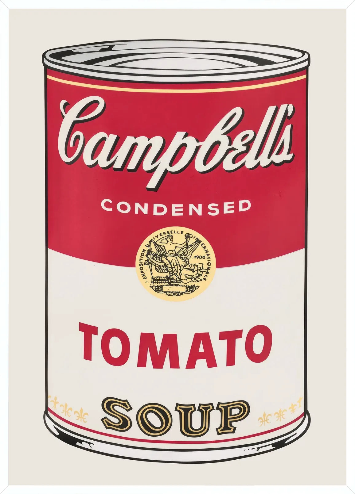 Cadre blanc epure presentant l'affiche cuisine soupe tomate pop art