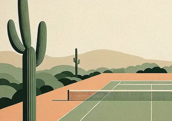 Gros plan sur le court de tennis, la balle et la raquette