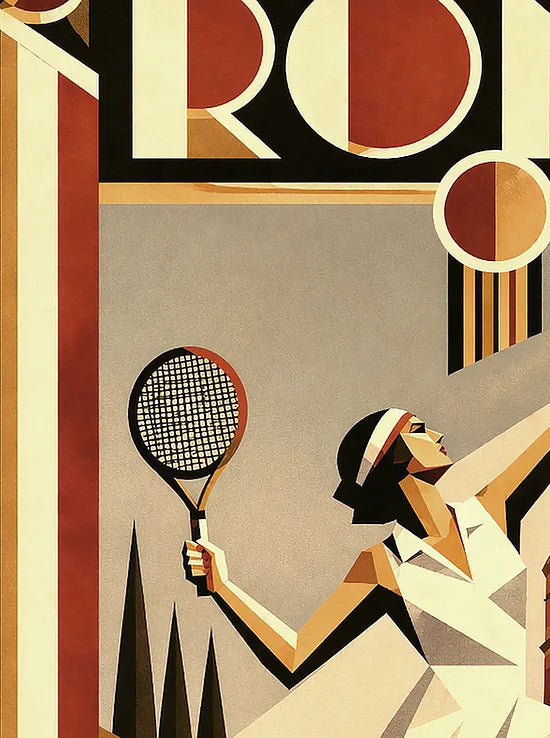 Gros plan sur la vue aerienne du court de tennis et les tribunes de Rome