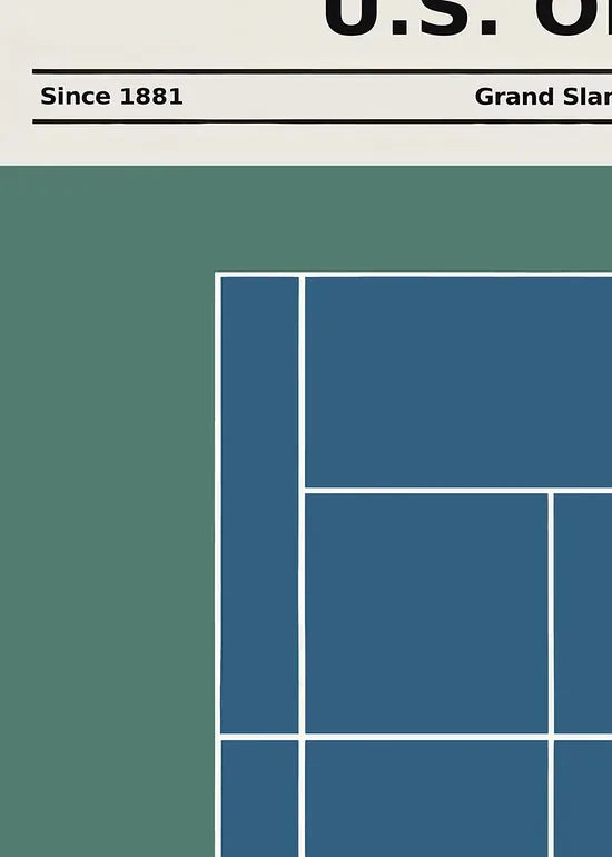 Gros plan sur plan de court de tennis en dur bleu, US Open New York