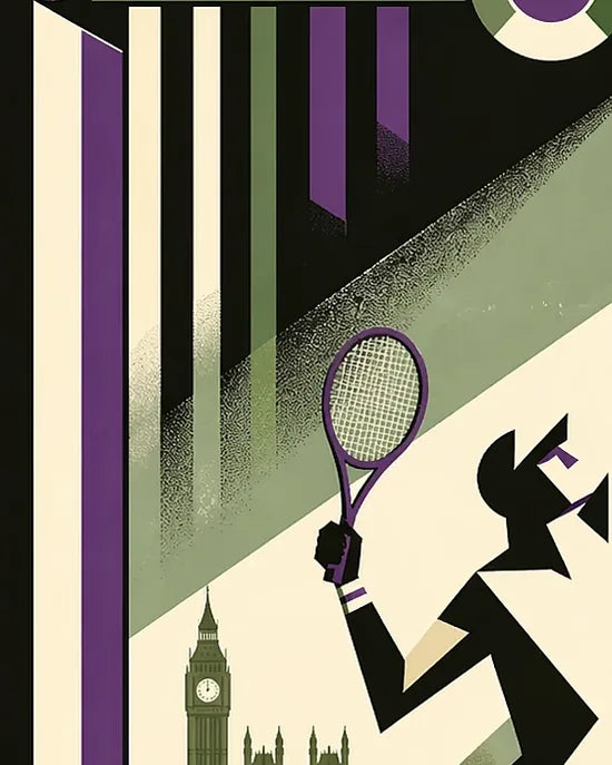 Gros plan sur le joueur de tennis au revers et le faisceau lumineux Wimbledon