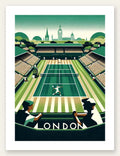 Joueur de tennis sur gazon et spectateurs, Big Ben de Londres