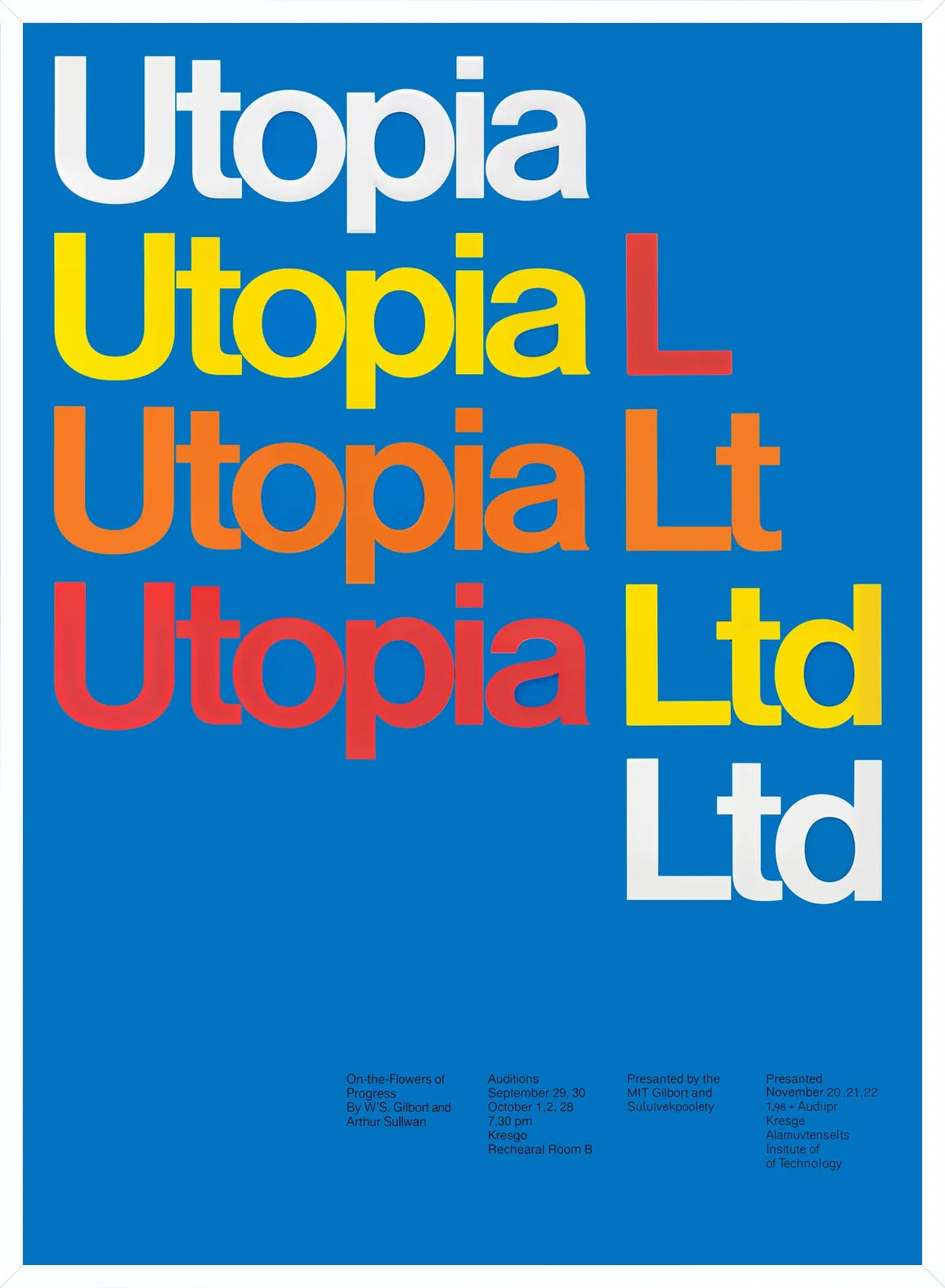 Cadre blanc epure presentant l'affiche typographie Utopia