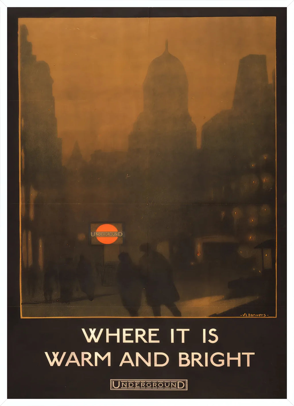 Cadre blanc epure presentant l'affiche Londres voyage vintage